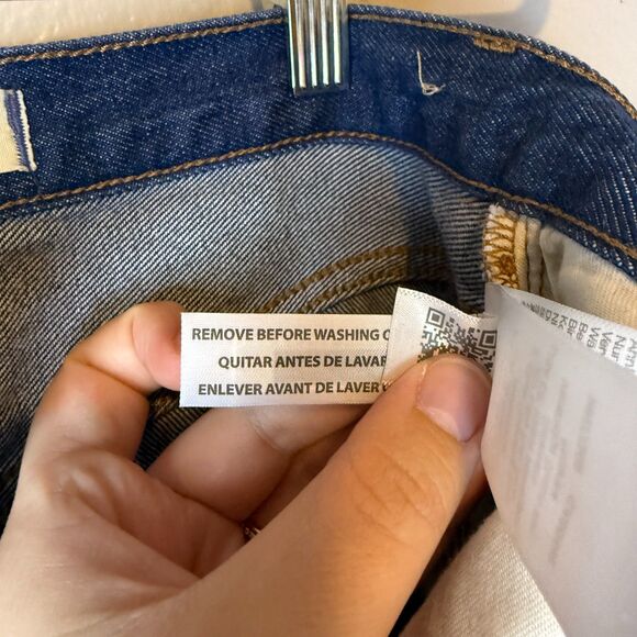 Madewell Hemp Cotton Blend Baggy Straight Jeans Dark Wash Slouchy Denim Size 24 - Picture 5 of 15